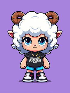 可爱绵羊女孩卡通形象