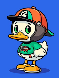 戴帽潮鸭卡通形象