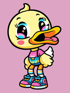 时尚小黄鸭卡通形象