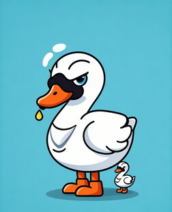 大鹅与小鹅的有趣场景