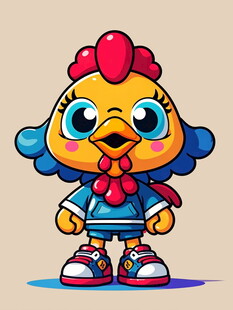 可爱卡通小鸡时尚装扮