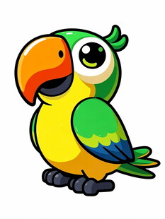 可爱卡通鹦鹉形象
