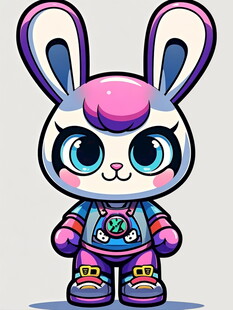 可爱卡通兔子机器人形象