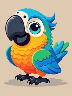 彩色鹦鹉卡通形象
