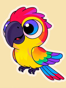 彩色卡通鹦鹉形象
