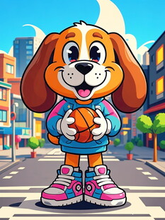 时尚小狗街头潮酷装扮