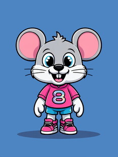 穿粉衣的卡通小老鼠