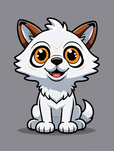 可爱卡通小白猫