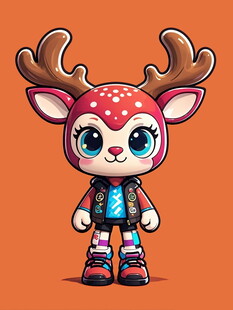 可爱小鹿卡通形象