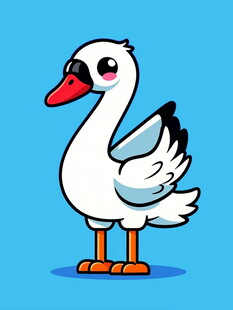 可爱卡通白鸟
