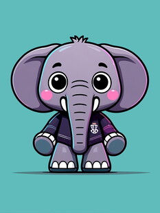 可爱紫色小象卡通形象
