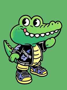 嘻哈风卡通鳄鱼形象