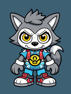 卡通狼形象小英雄