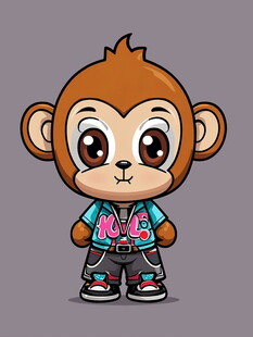 时尚小猴卡通形象