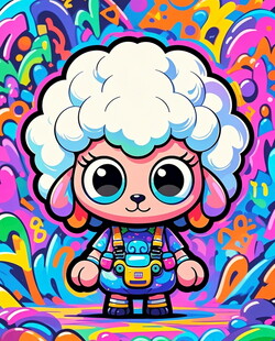 可爱卡通小羊形象插画