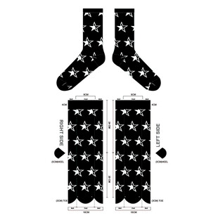 星星爱心图案袜子设计图