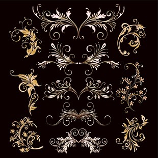 精美金色花纹装饰图案集