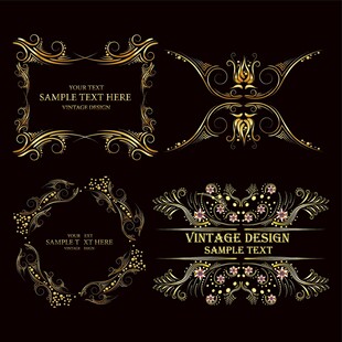 金色华丽节日装饰元素