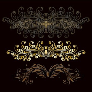金色华丽复古装饰花纹图案