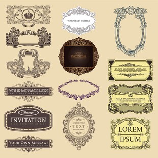 复古精美装饰性边框集合