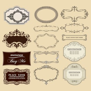 复古装饰性边框设计元素