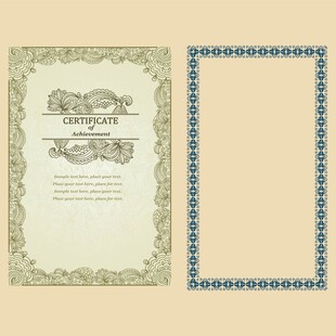 复古边框欧式花纹邀请函模板