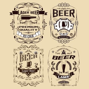 复古啤酒标签设计集合