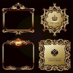 金色华丽装饰边框集合