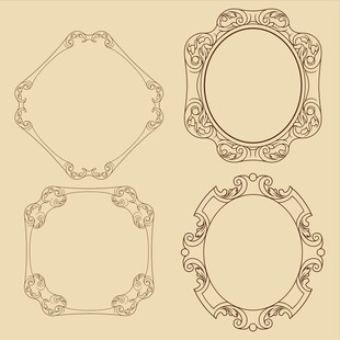 复古精美装饰边框图案