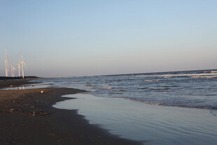 海边日落时分的静谧海岸