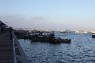 海滨码头船只停泊景象