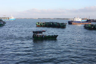 海上渔船群集景象