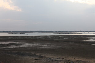 黄昏下的宁静滩涂景观