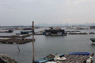 海上渔村码头景象