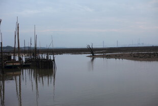 宁静河畔停泊的船只