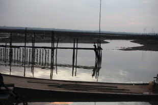 码头边的孤独身影