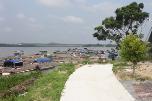 湖畔休闲场景宁静惬意