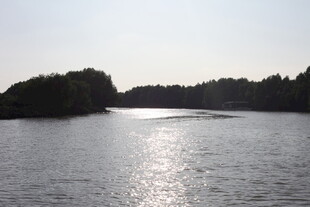 波光粼粼的宁静湖面