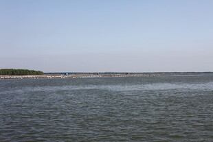 宁静辽阔的海边景象