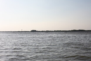 平静海面与远处天际线