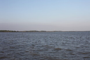 宁静湖面的开阔景致