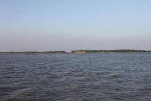 广阔水域的宁静景象