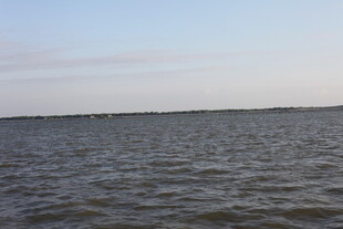 平静湖面的开阔风景