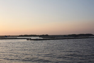 黄昏下的宁静水面景色