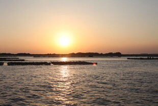 夕阳下的宁静水面