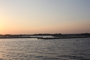 夕阳下的宁静水面