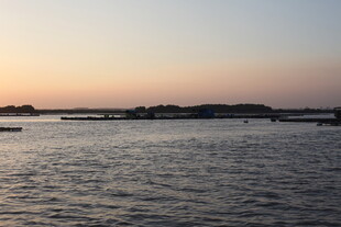 日落时分的宁静水面