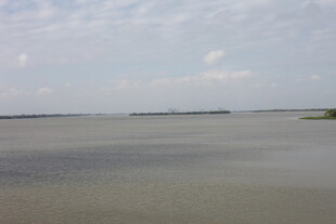 广阔水域与天际线景观