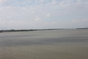 广阔水域与天际线景观