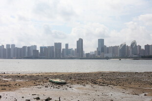 江边城市天际线景观